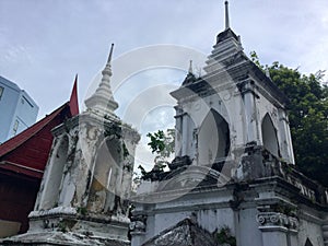 Bangkok. Thailand . White Stupa pavilion . photo