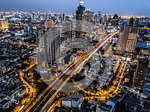 Bangkok Trident from above in downtown Bangkok, Thailand