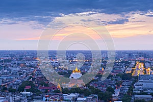 Bangkok urban skyline aerial view with beautiful modern building.