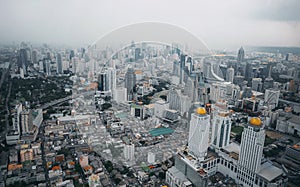 Bangkok view, Above view from Baiyoke Tower II tallest building in the city and tallest hotel in Southeast Asia