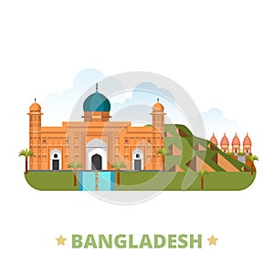 Bangladesh country design template Flat cartoon st