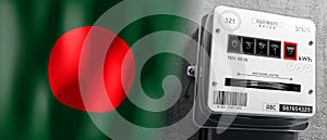 Bangladesh - country flag and energy meter