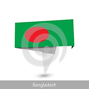 Bangladesh Country flag. Folded ribbon banner flag