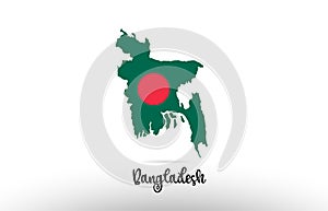 Bangladesh country flag inside map contour design icon logo