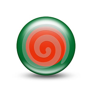 Bangladesh country flag in sphere with white shadow