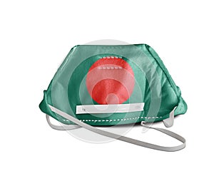 Bangladesh flag on anti pollution mask medical protection