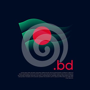 Bangladesh flag. Stripes colors of the bangladeshi flag on a dark background. Vector stylized design national poster with bd