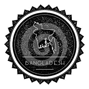 Bangladesh Map Label with Retro Vintage Styled.