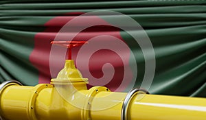 Bangladesh oil and gas fuel pipeline. Oil industry concept. 3D Rendering