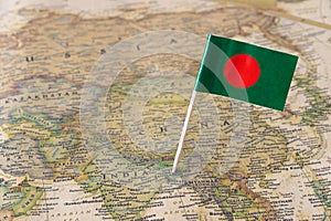 Bangladesh flag on a map photo