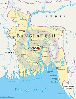 Bangladesh Political Map photo