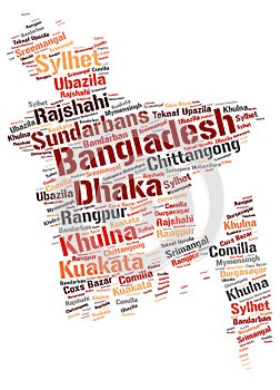 Bangladesh top travel destinations word cloud