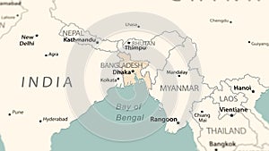 Bangladesh on the world map