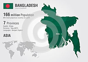 Bangladesh world map woth a pixel diamond texture.