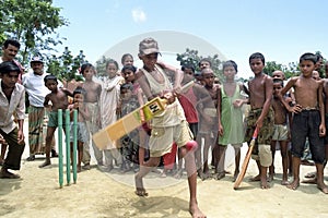 Bangladeshi cricket playing boys, Bangladesh