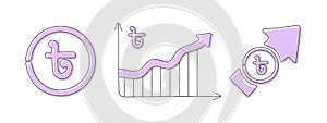 Bangladeshi Taka icon. Different financial currency icons. Financial chart with currency icon. Vector illustration