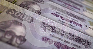 Bangladeshi Taka money banknote surface loop animation