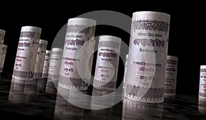 Bangladeshi Taka money banknotes pack 3d illustration