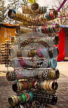 Bangles & Armbands being sold at Delhi Haat