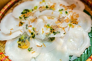 Banh Cuon, Vietnamese steamed rice paper meat meal