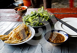 Banh Xeo Xeo cake - a Vietnamese savory fried pancake