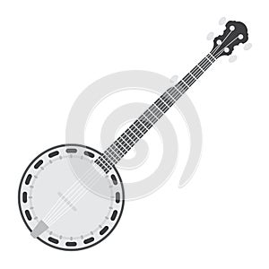 Banjo flat icon, music and instrument