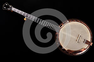 Banjo metalic on black background