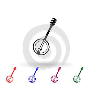 Banjo multi color icon. Simple glyph, flat vector of music instrument icons for ui and ux, website or mobile application