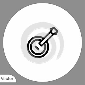 Banjo vector icon sign symbol