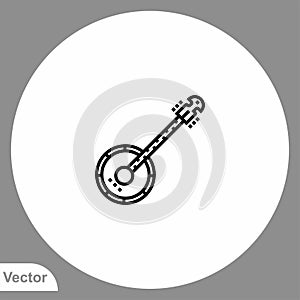 Banjo vector icon sign symbol