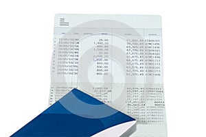 Bank Account Passbook Statement on isolated