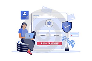 Bank account registration illustration