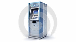 Bank ATM isolated on white background. Generative AI