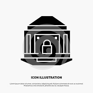 Bank, Banking, Internet, Lock, Security solid Glyph Icon vector