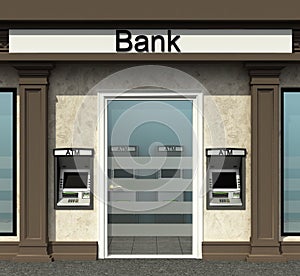 Bank branch with automated teller machine