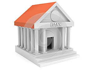 Bank building 3d icon