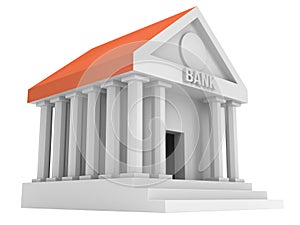 Bank building 3d icon