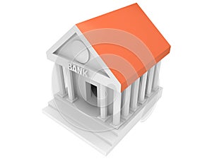 Bank building 3d icon