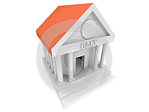 Bank building 3d icon