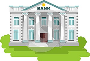 Bank building in flat style