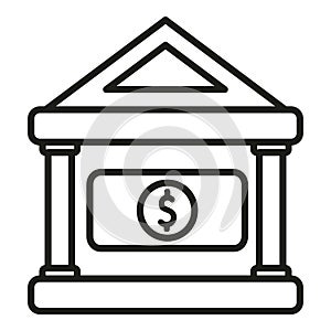 Bank building icon outline vector. Money finance