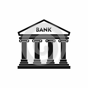 Bank building icon, simple style