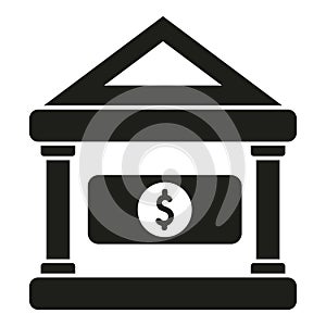 Bank building icon simple vector. Money finance