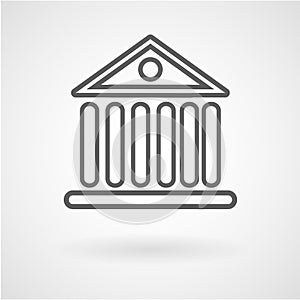 Bank building icon, vector