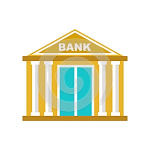 Bank building icon on a white background. Architecture