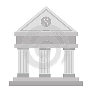 Bank building isolated icon