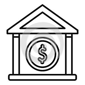 Bank building money credit icon outline vector. Support loan