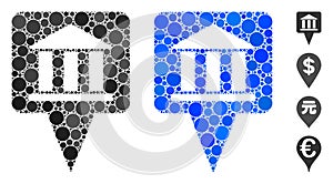 Bank Building Pointer Mosaic Icon of Spheric Items