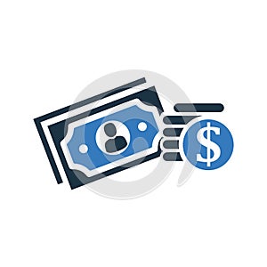 Bank, business, cash money, finance icon. Vector design isolated on a white background