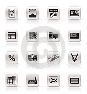 Bank, business, finance and office icons